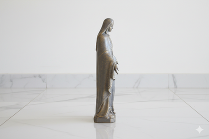 Hand-Painted Virgin Mary Figurine –  Decorative Religious Sculpture