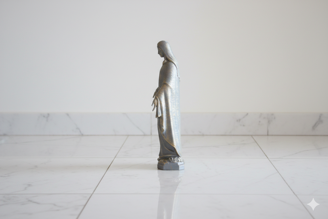 Hand-Painted Virgin Mary Figurine –  Decorative Religious Sculpture