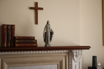 Hand-Painted Virgin Mary Figurine –  Decorative Religious Sculpture