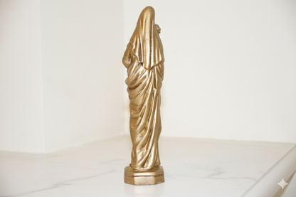 Madonna & Child – Hand-Painted Decorative Figure (Golden, Silver Copper).