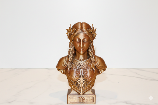 Virgo Zodiac Sculpture – Hand-Painted Decorative Bust