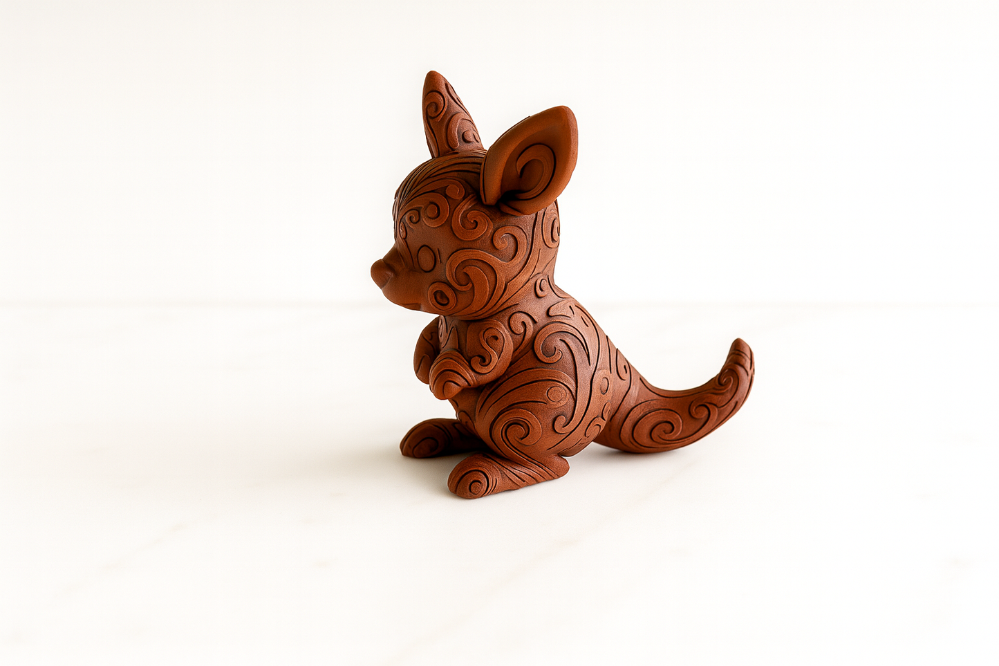 Ornamental Kangaroo Sculpture – Handcrafted Terracotta-Style Figurine