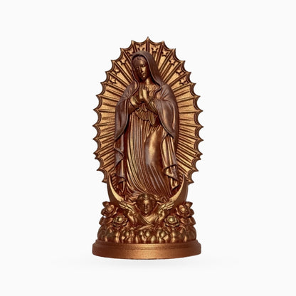 Virgen de Guadalupe · Bronce y dorado · 20 cm